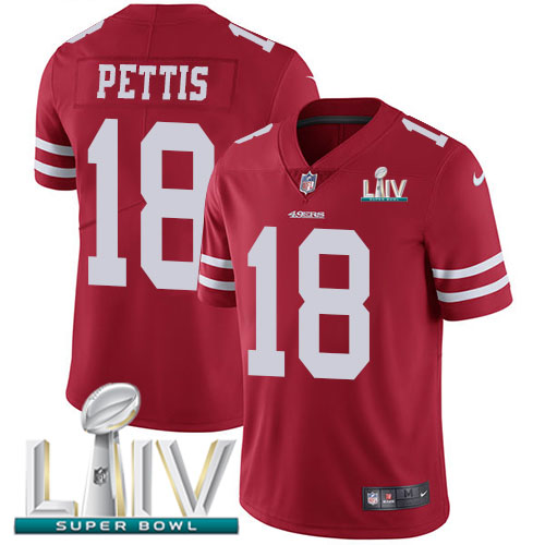 San Francisco 49ers Nike 18 Dante Pettis Red Super Bowl LIV 2020 Team Color Men Stitched NFL Vapor Untouchable Limited Jersey